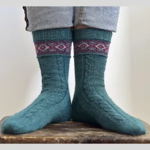 Chrysocolla Socks by Virginia Sattler-Reimer in Exmoor