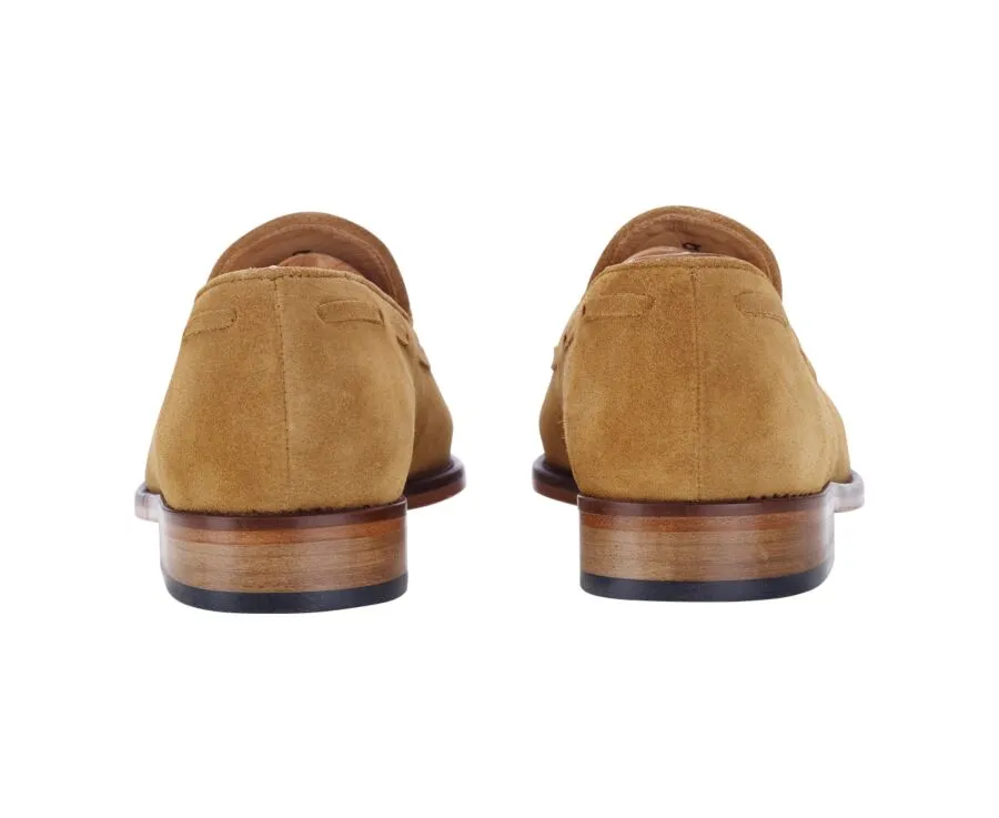 Cognac Suede Men&#039;s tassel loafers - PICADILLY