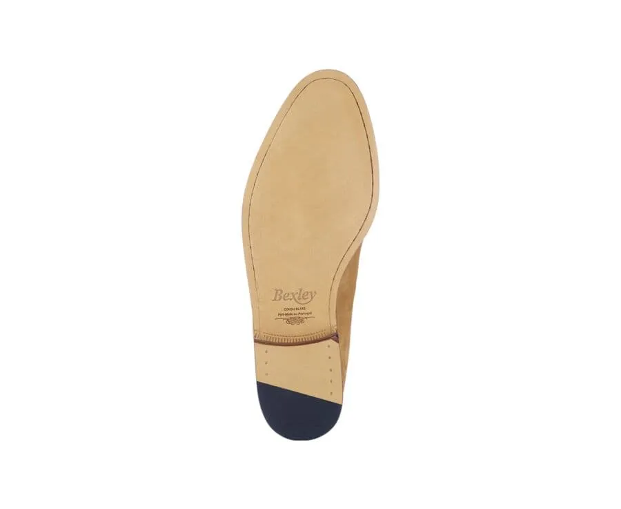 Cognac Suede Men&#039;s tassel loafers - PICADILLY