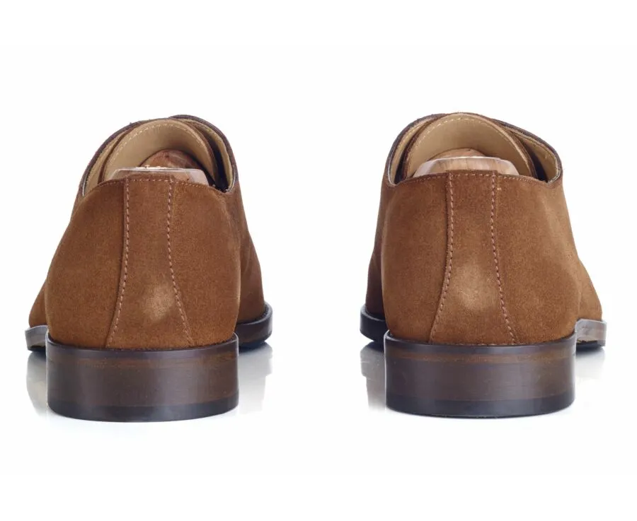 Cognac Suede Oxford shoes - Rubber pad - PETER PATIN