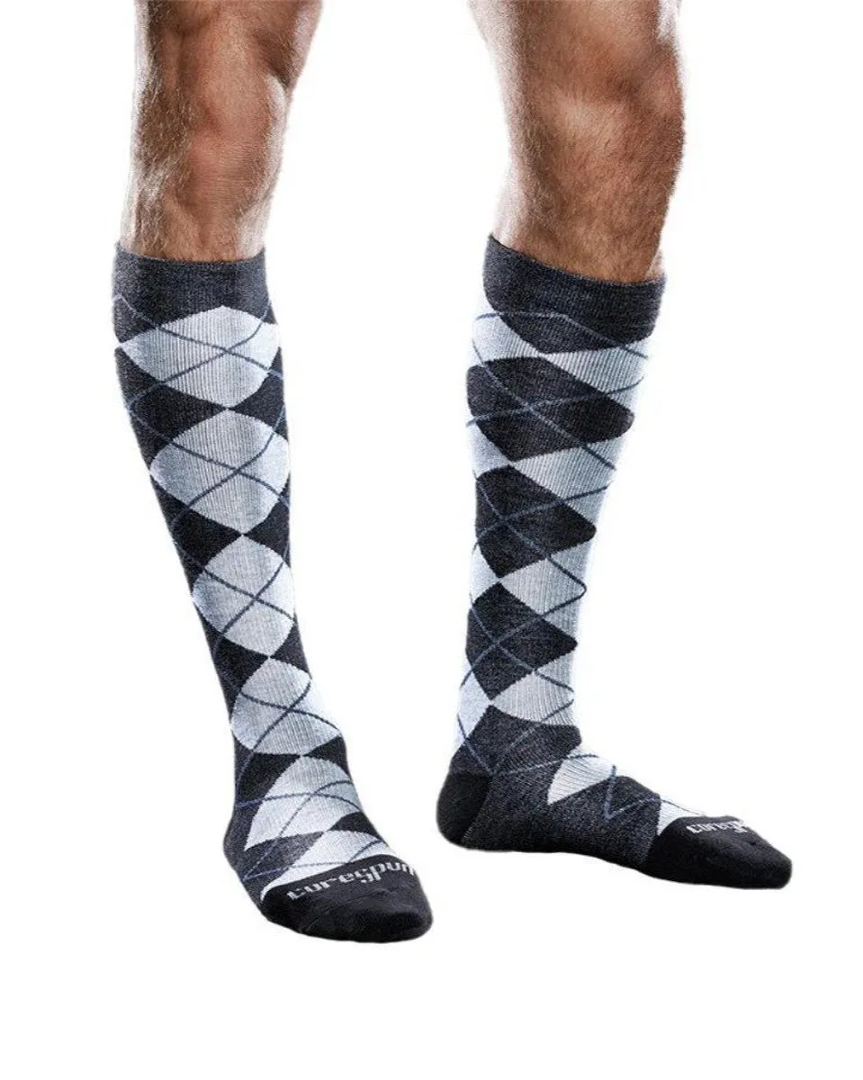 Core-Spun by Therafirm Patterned Thin Line Socks for Men & Women 20-30mmHg