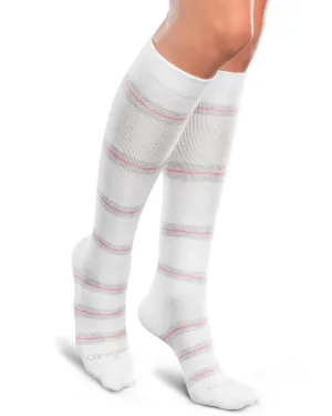 Core-Spun by Therafirm Patterned Thin Line Socks for Men & Women 20-30mmHg