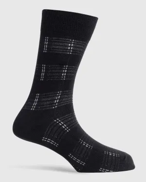 Cotton Black Check Socks - Richland