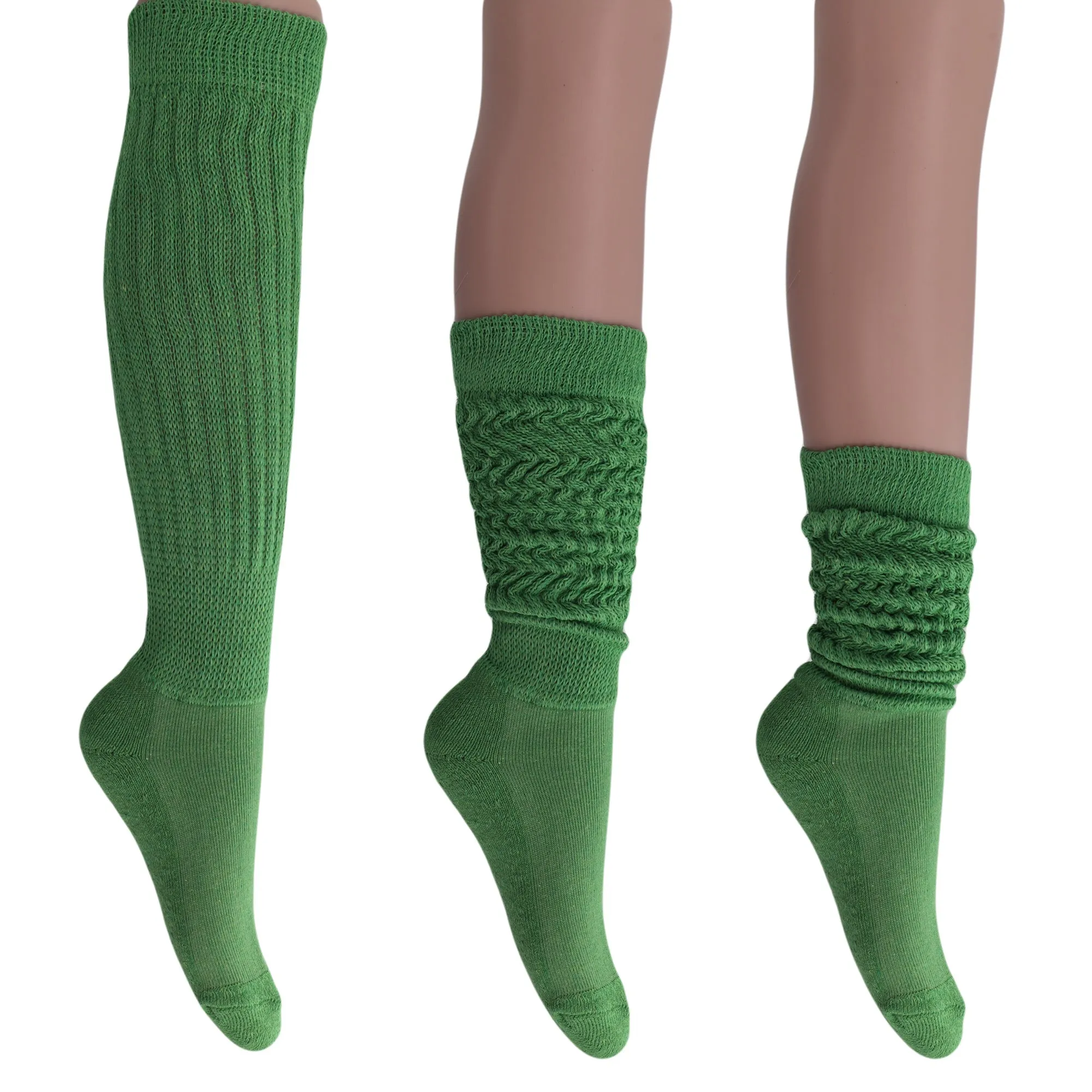 Cotton Women's Extra Long Heavy Slouch Socks, 6 Pairs Shoe Size 5-10