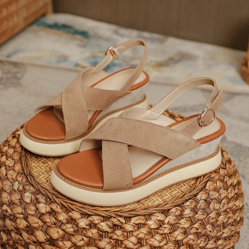 Cross Platform Platform All-Match Wedge Sandals