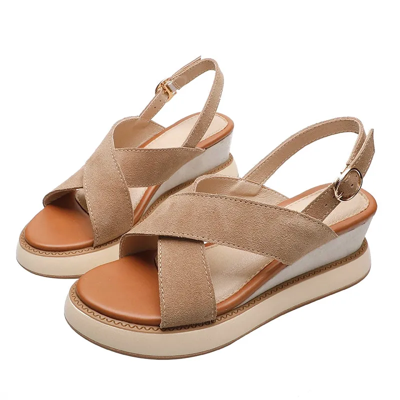 Cross Platform Platform All-Match Wedge Sandals