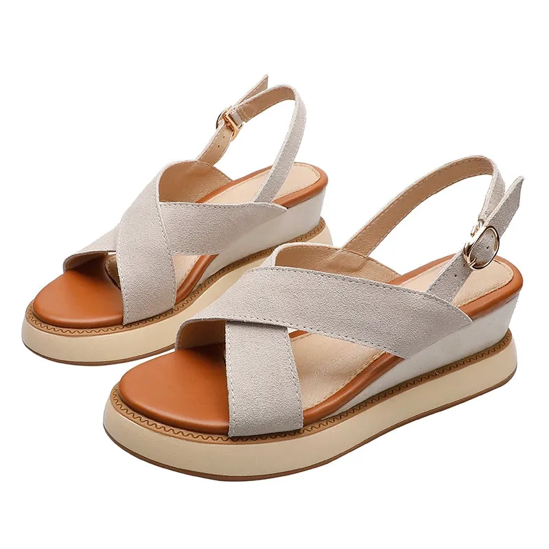 Cross Platform Platform All-Match Wedge Sandals