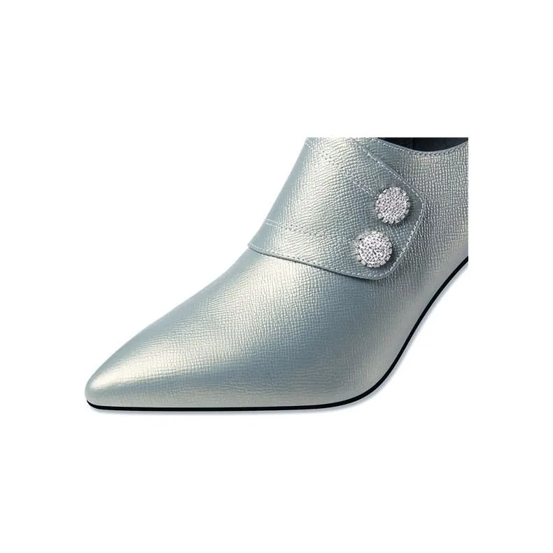 Crystal Chic Pointed Toe High Heel Booties