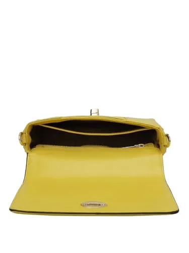 Da Milano Genuine Leather Yellow Sling Bag (01604) (Small)