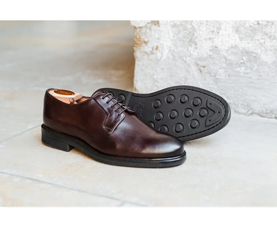 Dark Chocolate Derby Shoes - Rubber outsole - MONTEREY CLASSIC GOMME CITY