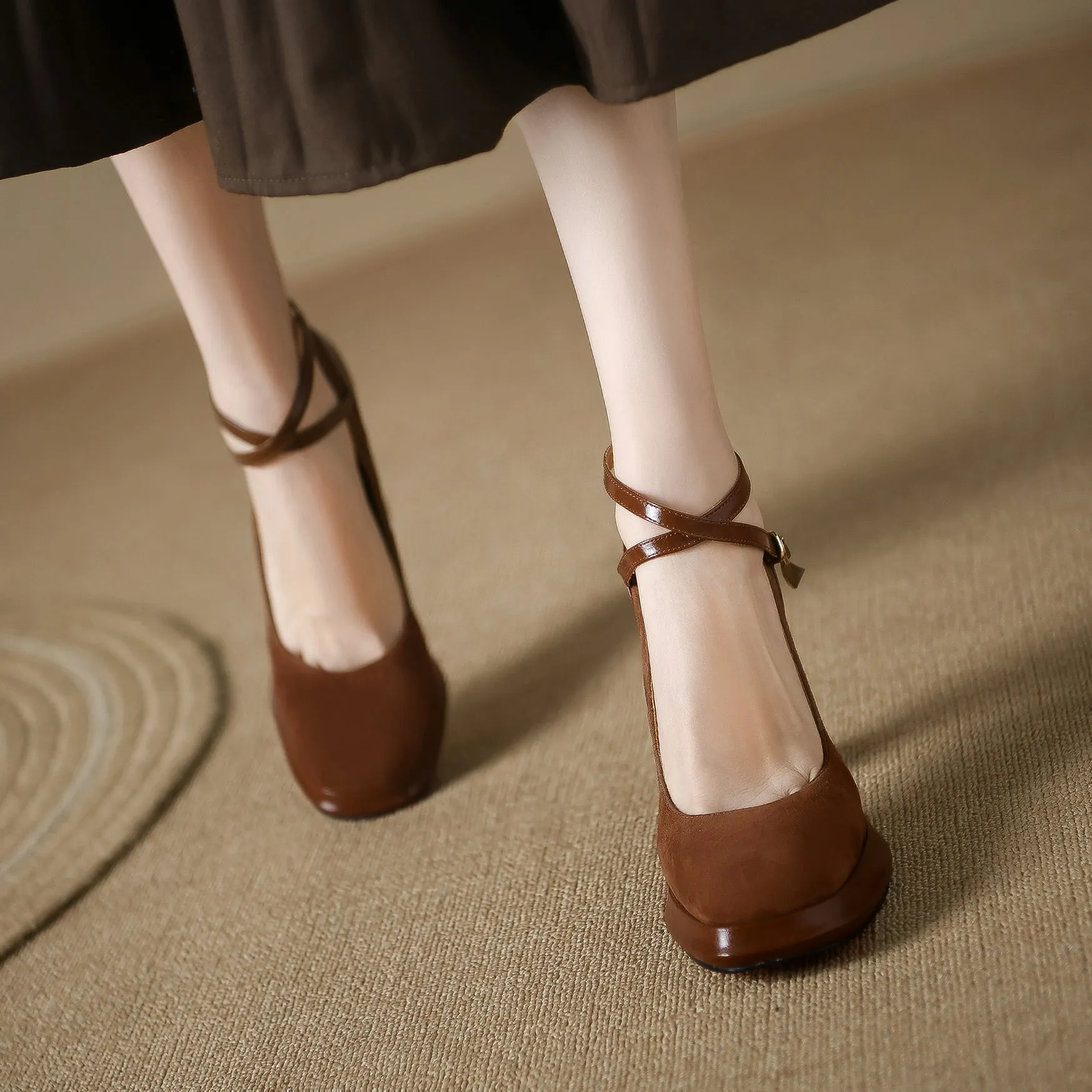 Delila-100 Ankle Strap High Heels