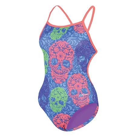 DOLFIN BELLAS Female Cross Back Swimsuit - Sugar Skulls