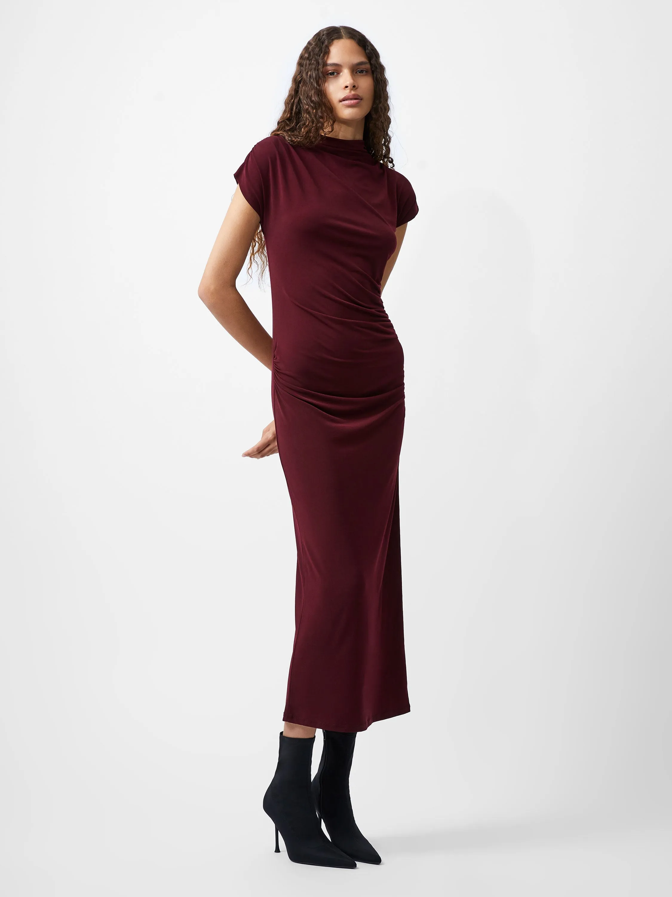 Draped Samira Mock Neck Dress