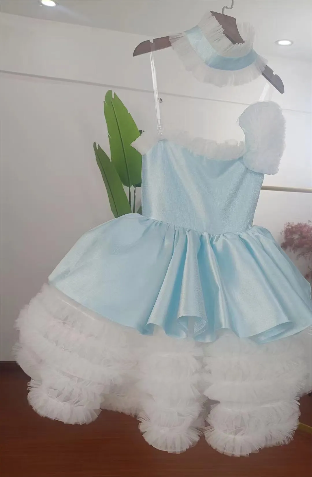 Dreamy Blue Princess Dress Classic Lace Kids' Dress Elegant Girl's Formal Dress