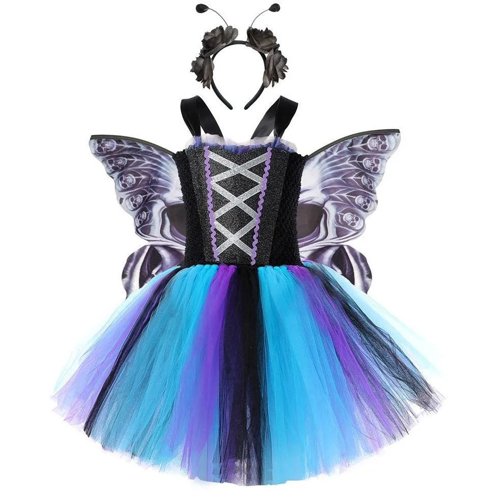 Dreamy Butterfly Fairy Dress Girls sequin bow princess dress Halloween cosplay costume carnival birthday party stage performance evening dress