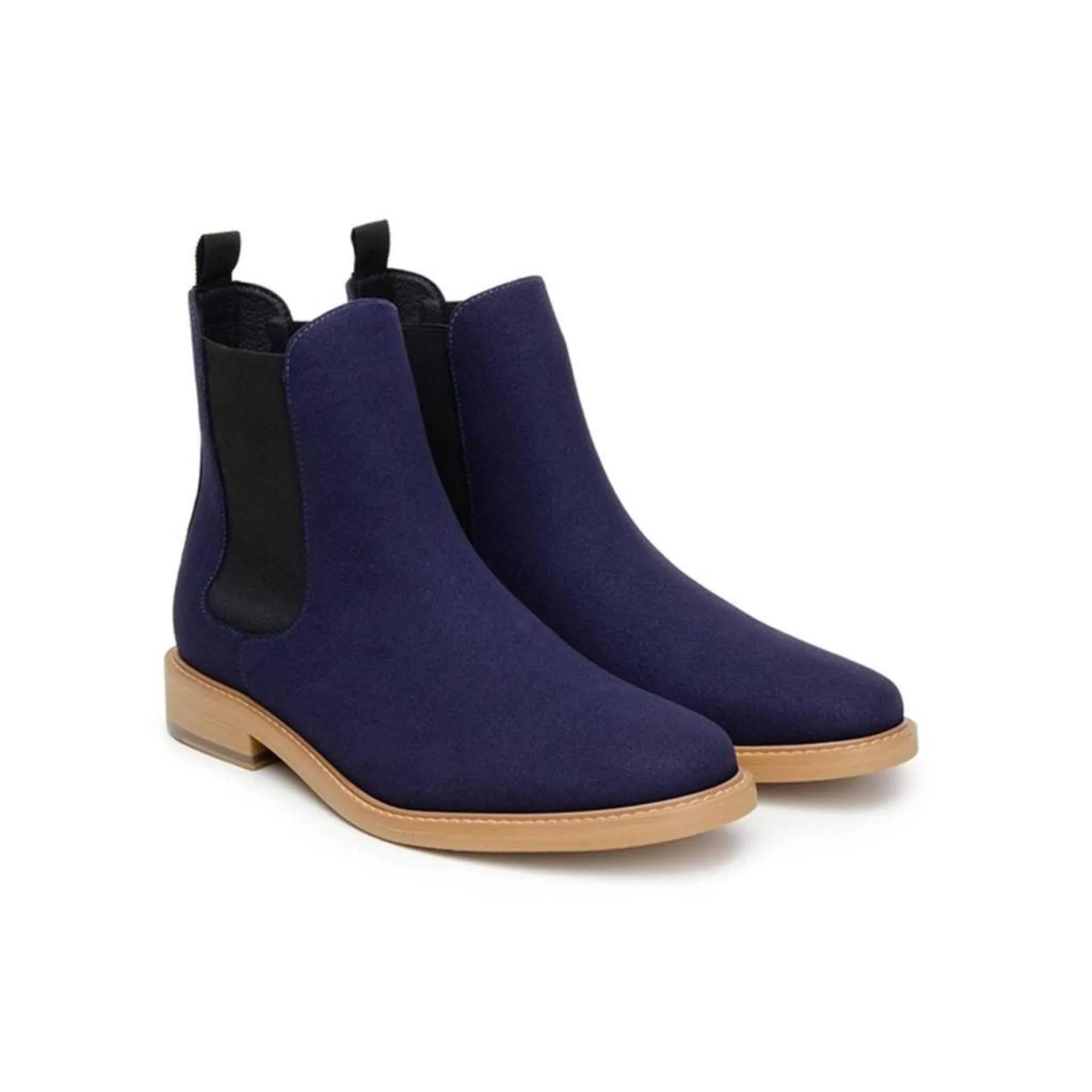 'Dylan' Unisex Chelsea Vegan Suede Boots by Ahimsa -  Navy