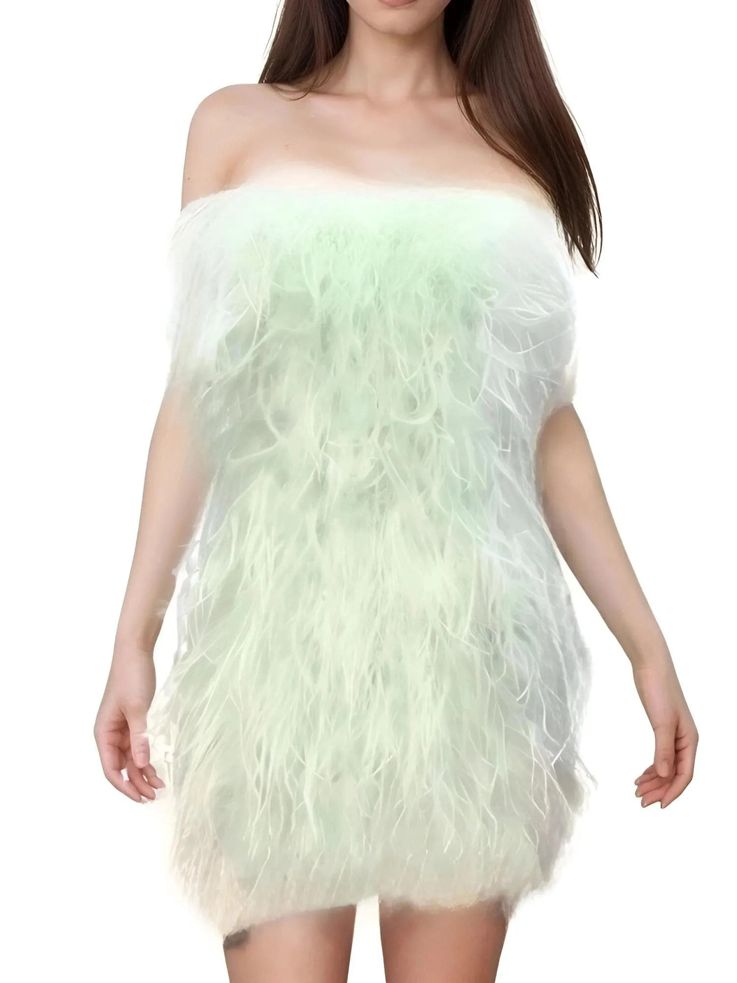 Elegant 100% Ostrich Feather Mini Dresses - In 11 Colors!