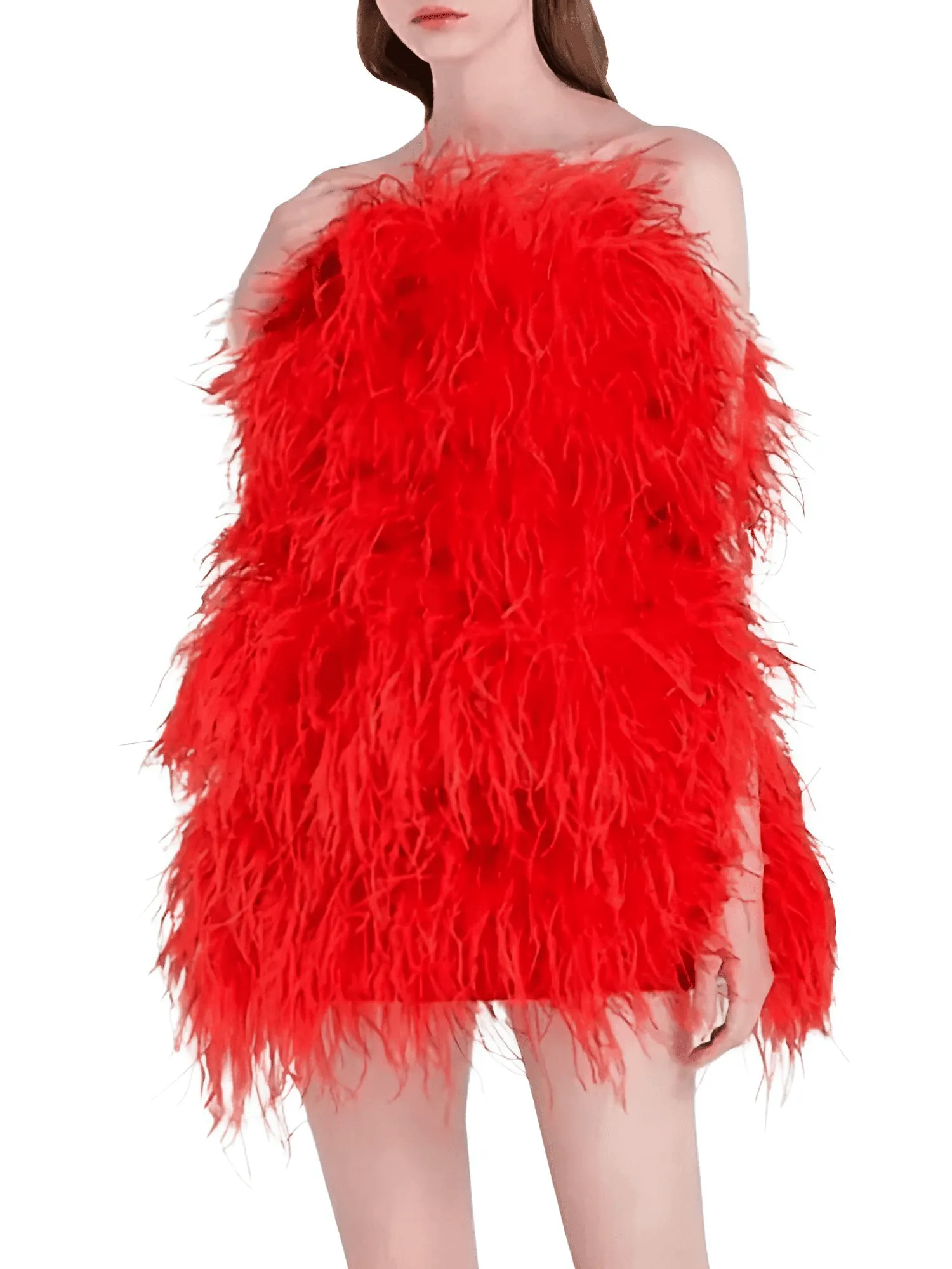 Elegant 100% Ostrich Feather Mini Dresses - In 11 Colors!