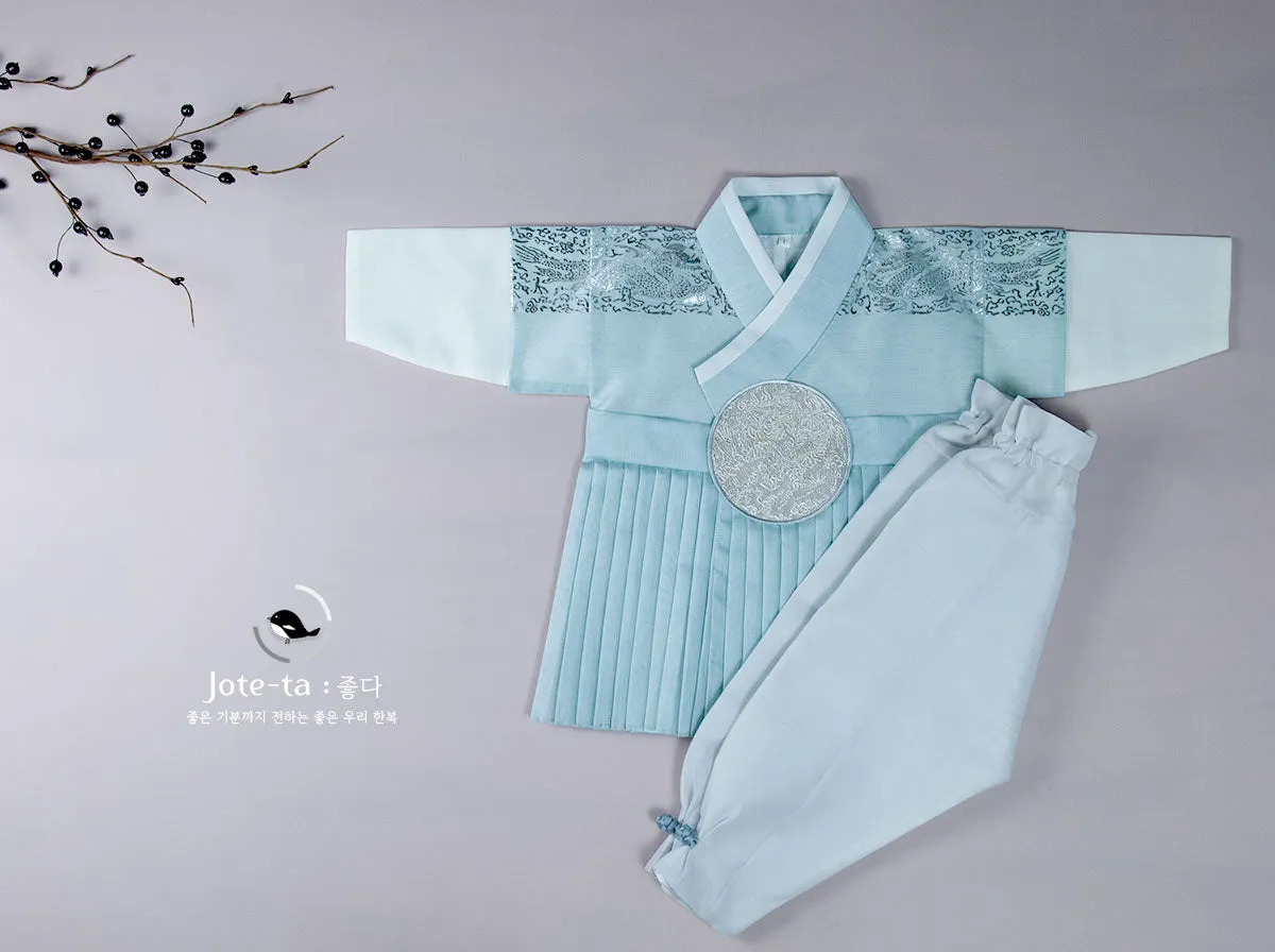 Elegant Prince Baby Boy Hanbok in Sky blue