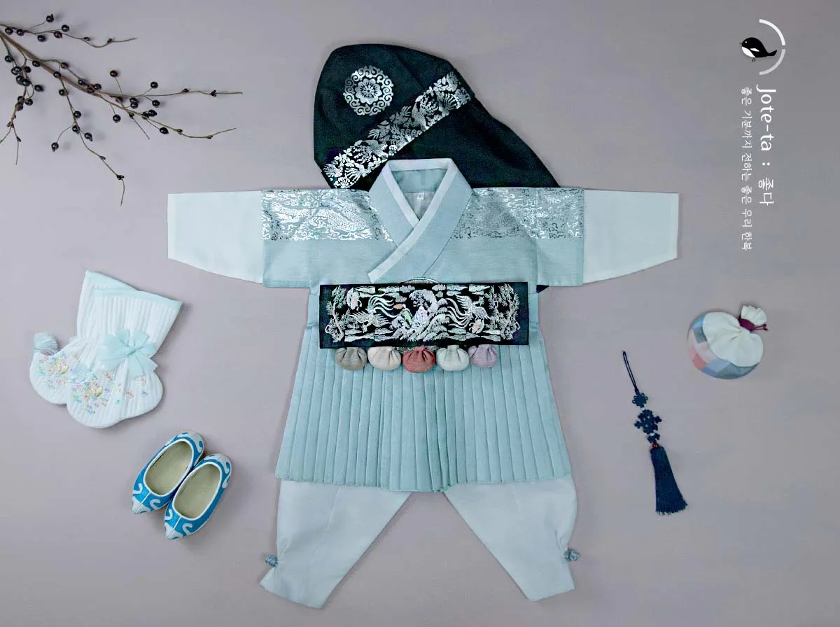 Elegant Prince Baby Boy Hanbok in Sky blue