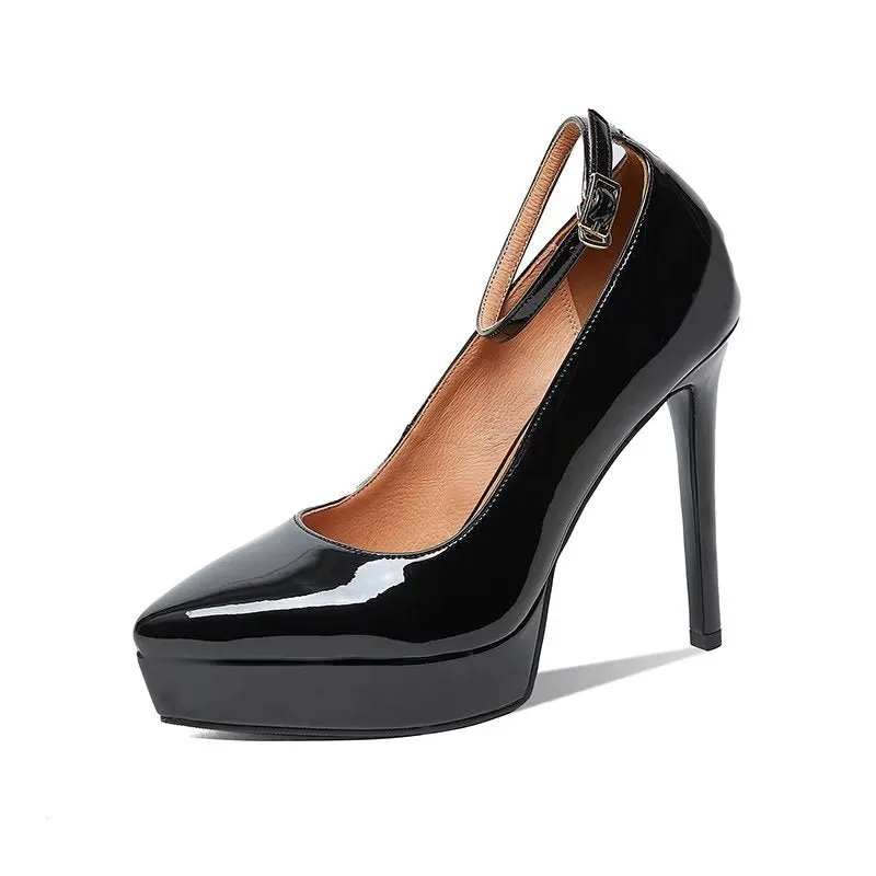 Embossed Elegance Buckle Stiletto Pumps