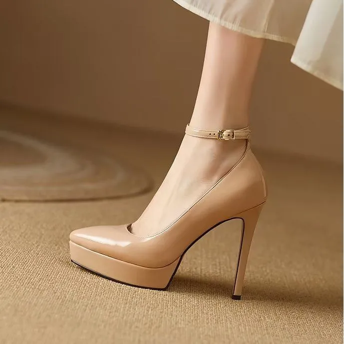 Embossed Elegance Buckle Stiletto Pumps