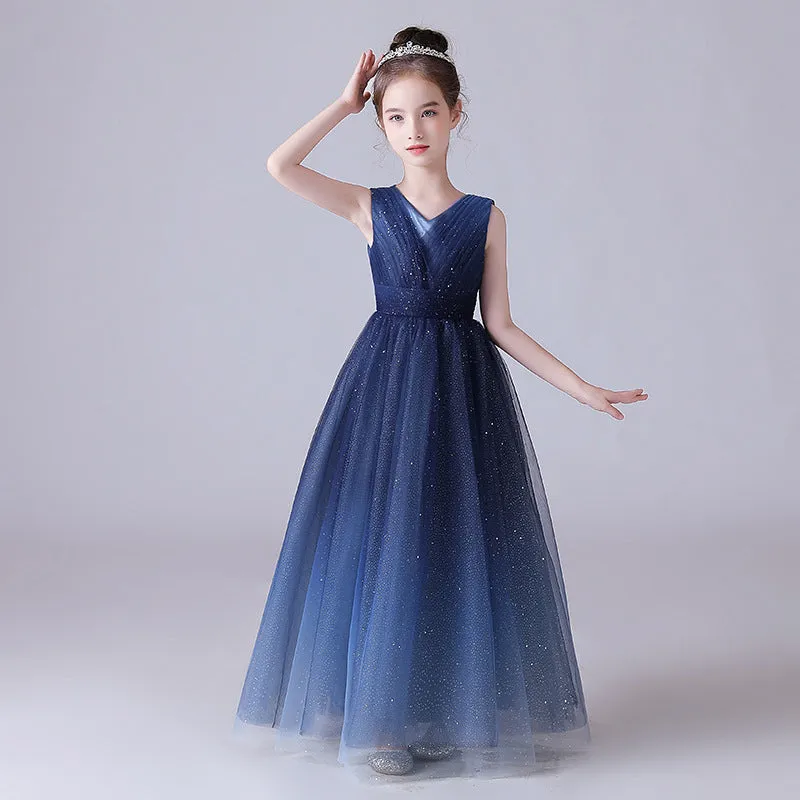 Enchanting Starry Princess Dress Classic V-Neck for Sophisticated Charm Glittering Details Reflect the Beauty of the Stars