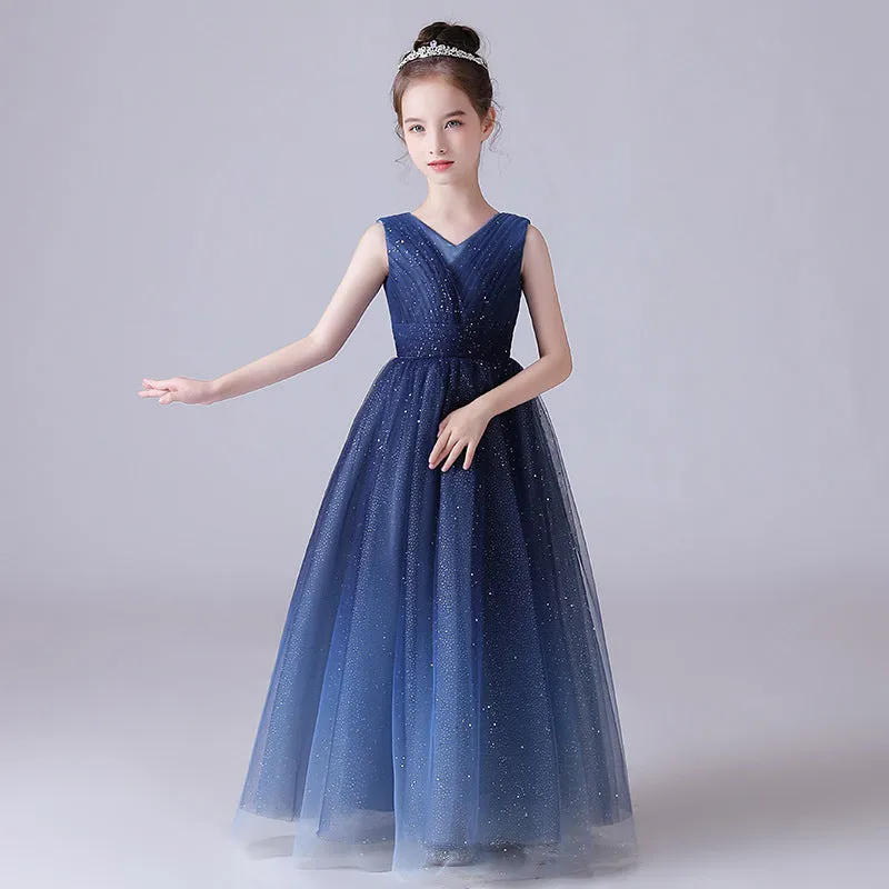 Enchanting Starry Princess Dress Classic V-Neck for Sophisticated Charm Glittering Details Reflect the Beauty of the Stars