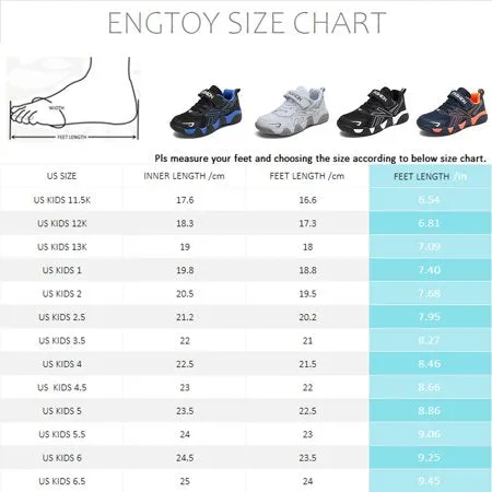 Engtoy boys shoes quality mesh breathable children's sports blue shoes US size 3.5, Black/Bule, 3.5