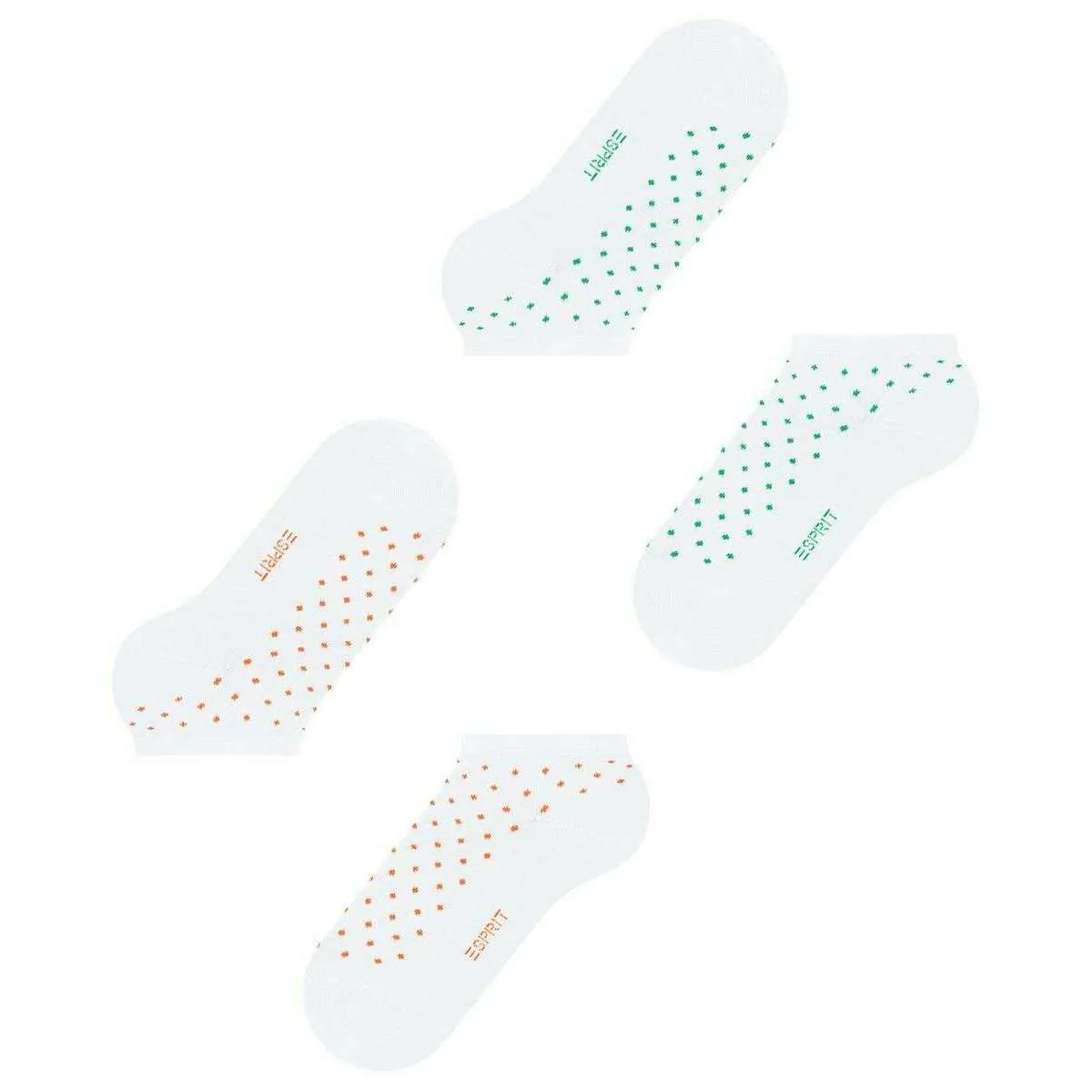 Esprit Fine Dot 2 Pack Sneaker Socks - White