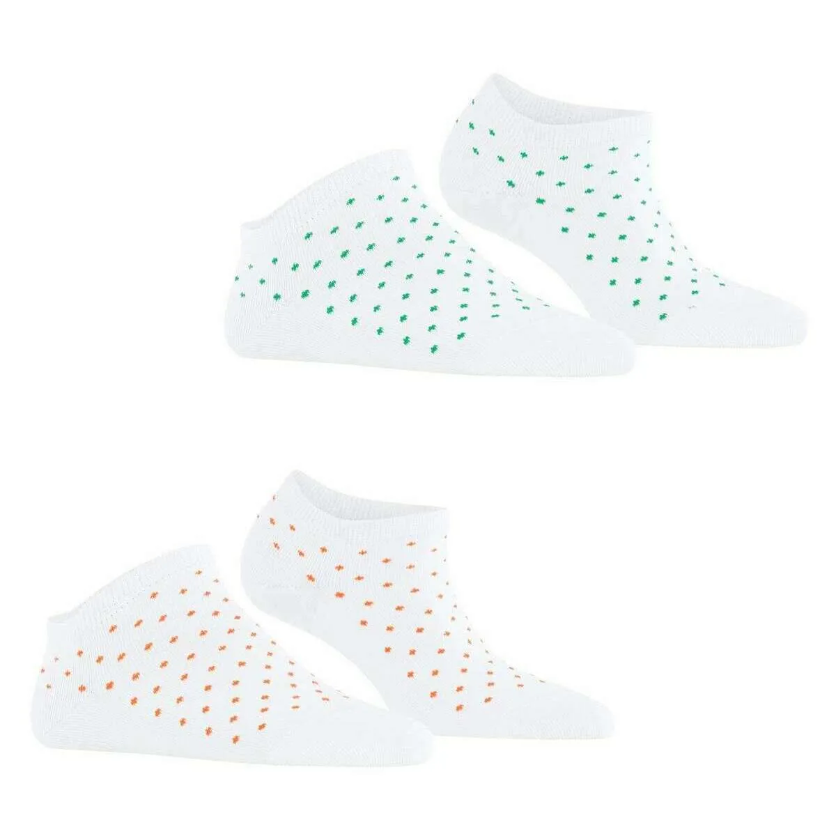 Esprit Fine Dot 2 Pack Sneaker Socks - White