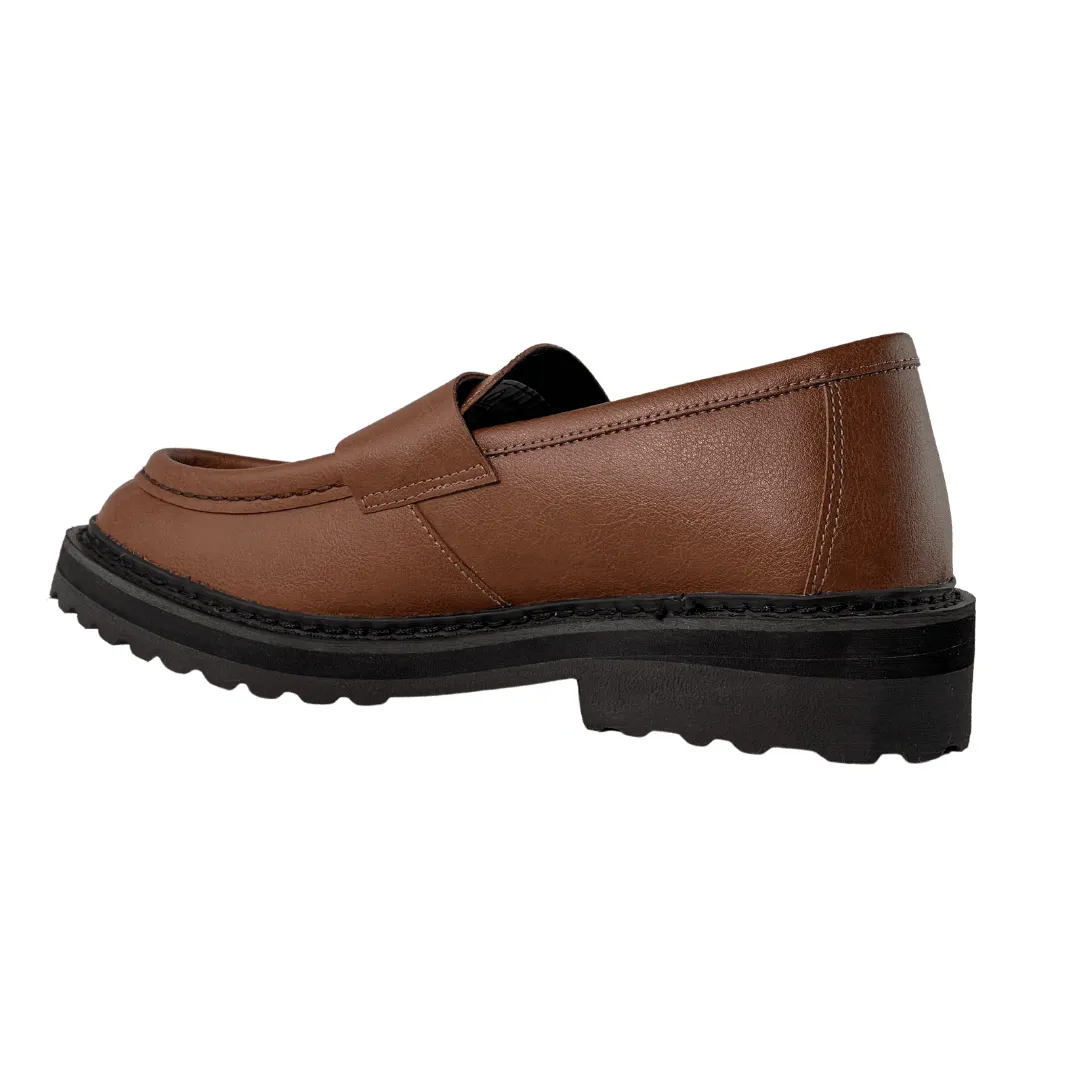 'Everyday Loafer' unisex vegan shoe with chunky sole by Ahimsa - cognac