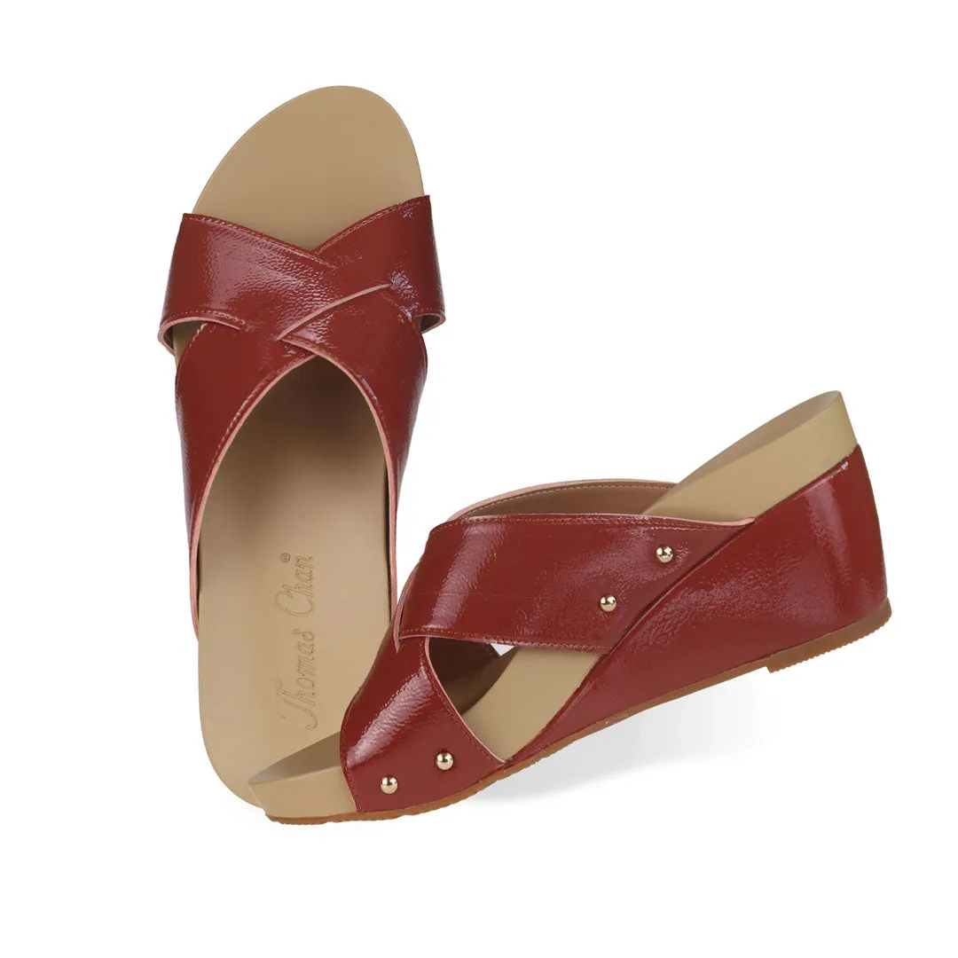 [EXTRA 20% off at cart] Minimalist Cross Strap Wedges [ODD SIZES LEFT]