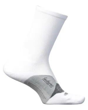 Feetures Womens Elite Light Cushion Mini Crew Socks White