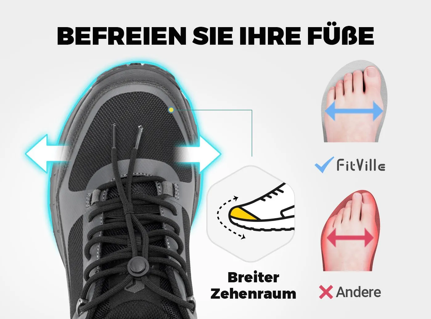 FitVille Herren Low-Top LugMax Wanderschuhe V1