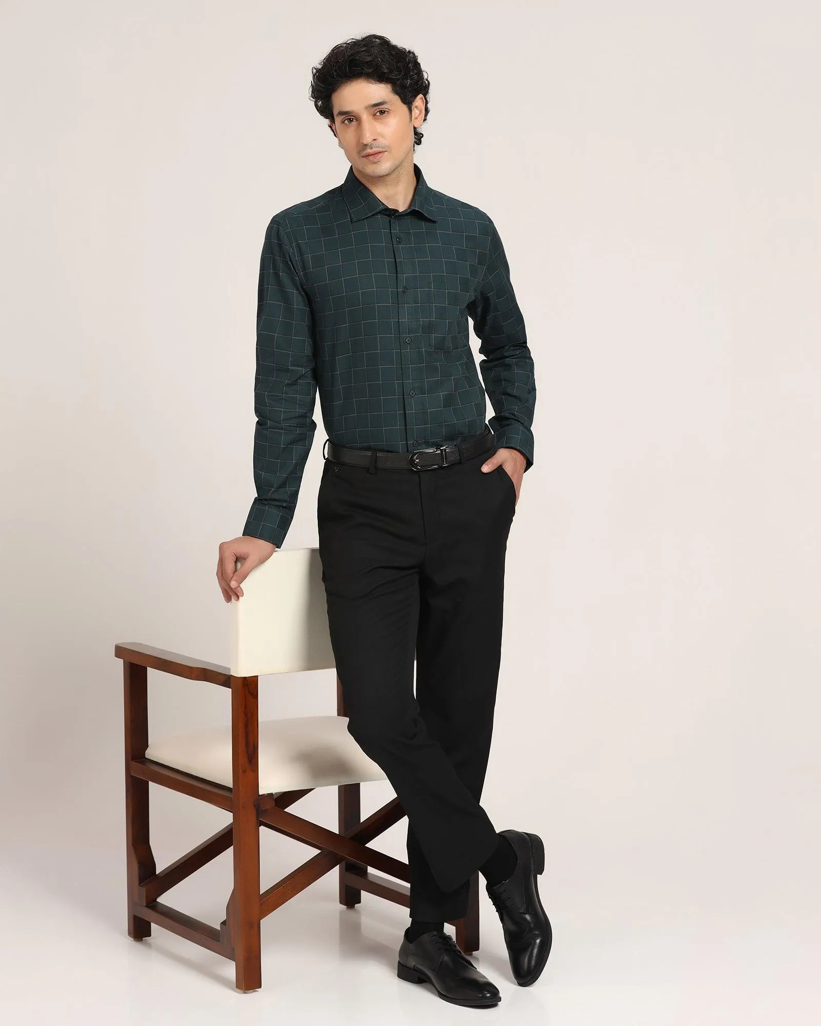 Formal Dark Green Check Shirt - Herd