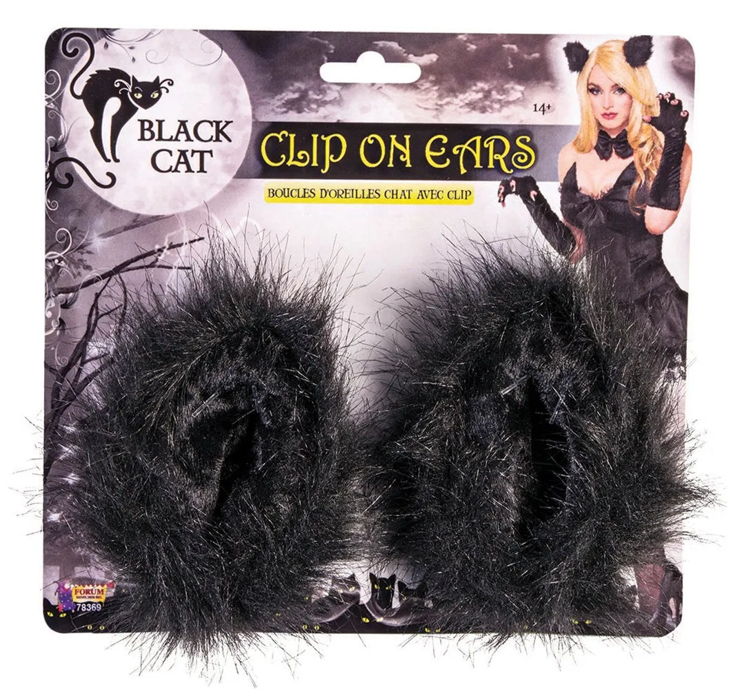 Forum Novelties Black Cat Clip on Ears - Adult One Size