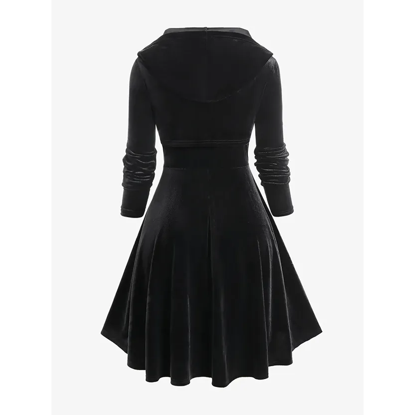 Funki Buys | Dresses | Women's Gothic Velvet Lace-up Dress