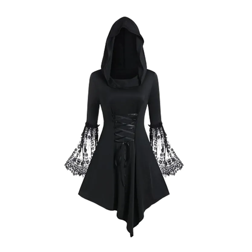 Funki Buys | Dresses | Women's Gothic Velvet Lace-up Dress