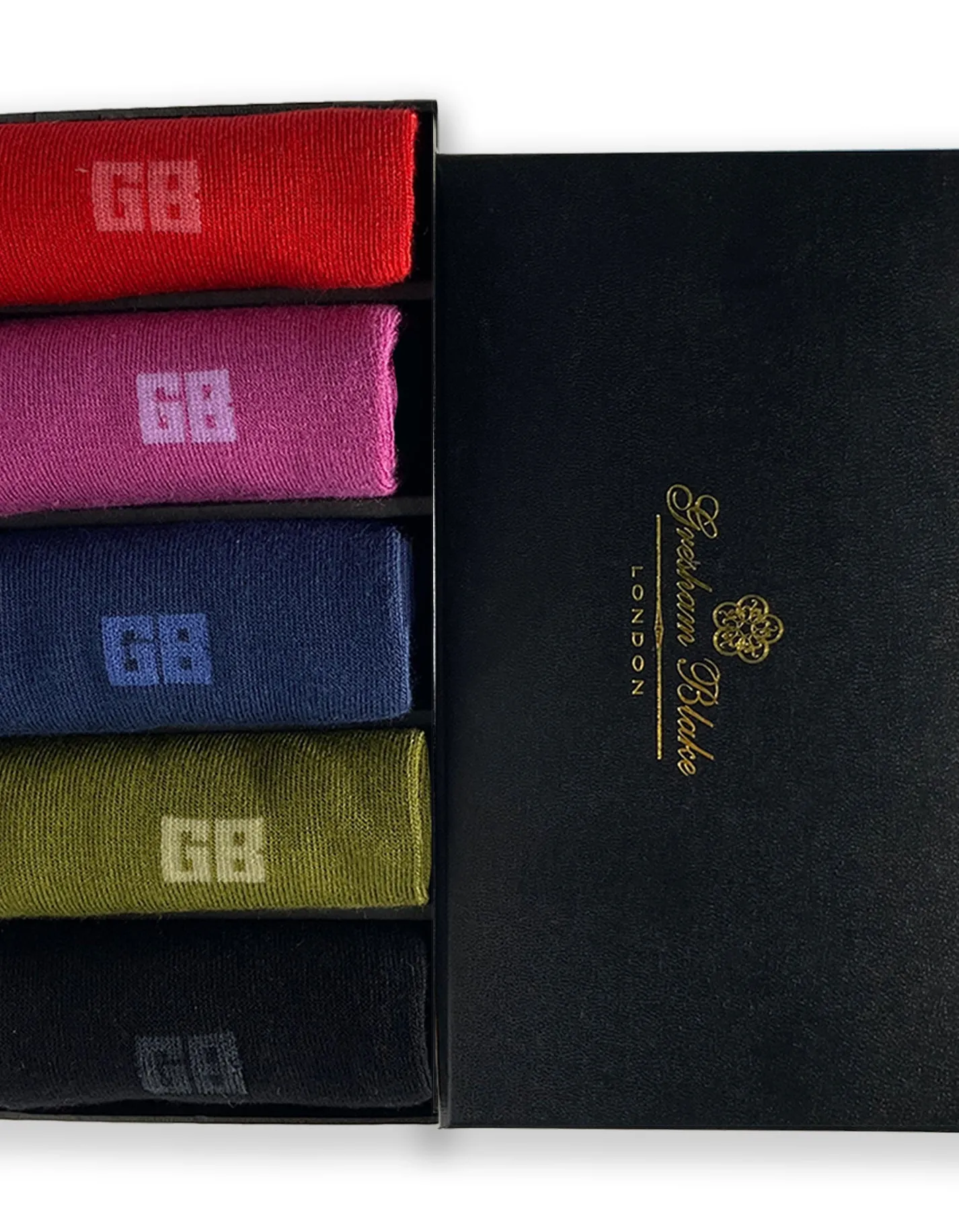 GB Monogram Bamboo Sock Box Set