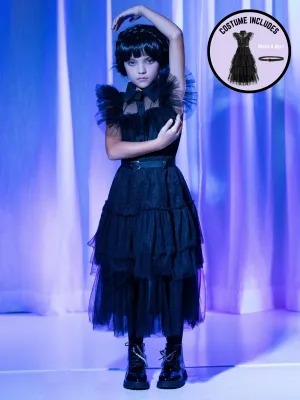 Girls Prom Dance Wednesday Tulle Costume Dress