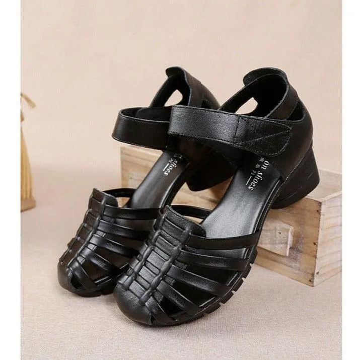 Gladiator Leather Hollow Out Sandals Women's Casual Shoes GCSNM56