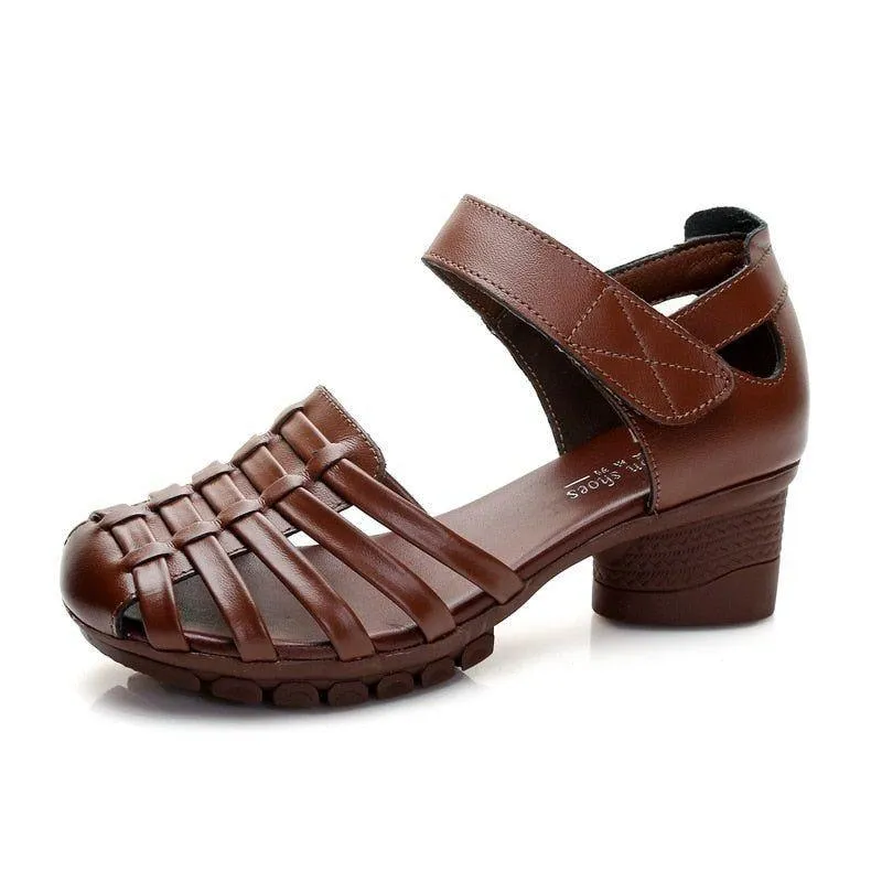 Gladiator Leather Hollow Out Sandals Women's Casual Shoes GCSNM56