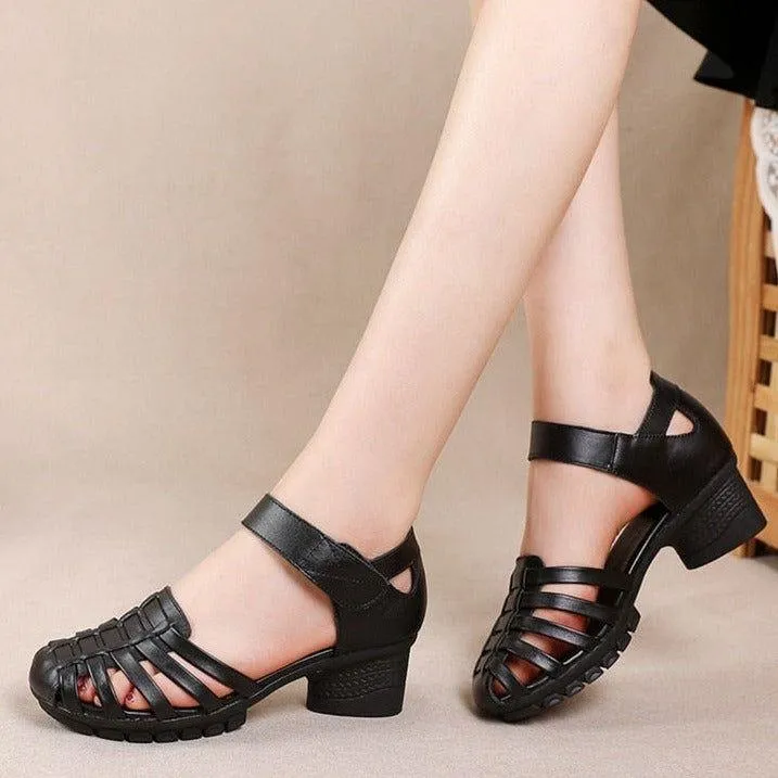 Gladiator Leather Hollow Out Sandals Women's Casual Shoes GCSNM56