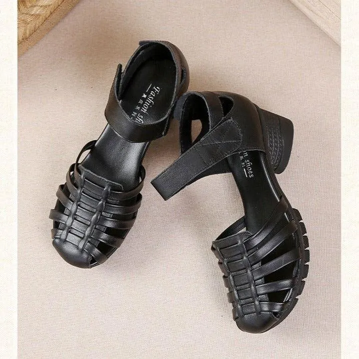 Gladiator Leather Hollow Out Sandals Women's Casual Shoes GCSNM56