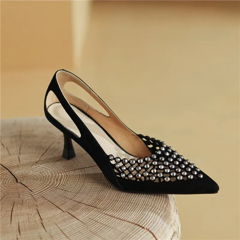 Glamorous Bling Pointed Toe Slip-On High Heel Pumps