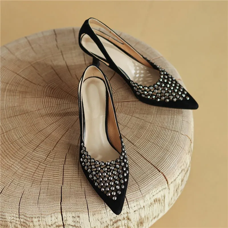 Glamorous Bling Pointed Toe Slip-On High Heel Pumps