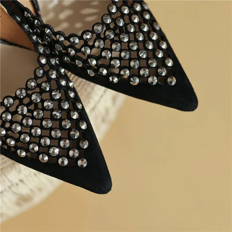 Glamorous Bling Pointed Toe Slip-On High Heel Pumps