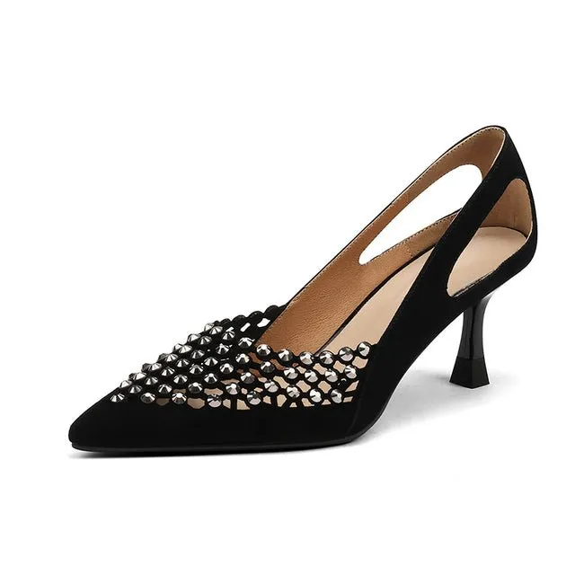 Glamorous Bling Pointed Toe Slip-On High Heel Pumps