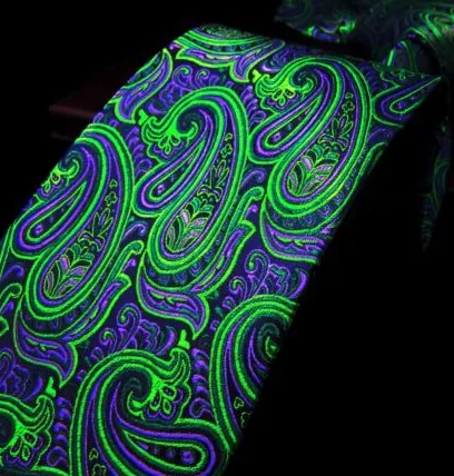 Green and Purple Paisley Silk Necktie